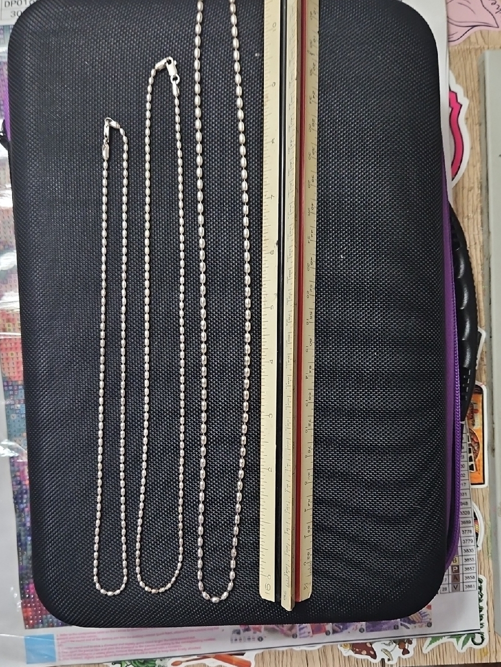 Sterling Silver Bead Chain Necklace Trio - Silver